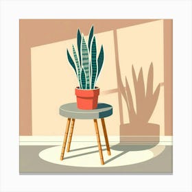 Snake Plant In A Pot Canvas Print