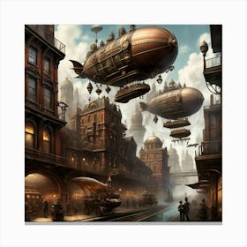Steampunk Cityscapes Canvas Print