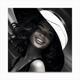 Black Girl In Hat Canvas Print