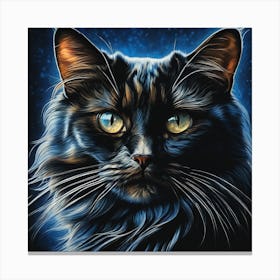 Cat - Starry Night Canvas Print