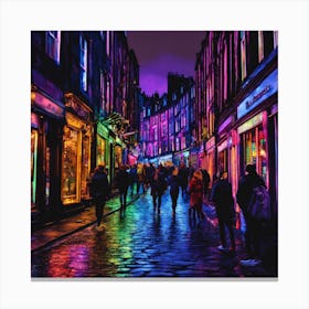 Edinburgh At Night 1 Canvas Print