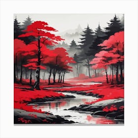 Red Forest Canvas Print