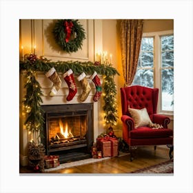 Christmas In The Living Room 60 Canvas Print