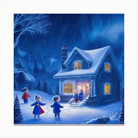 Christmas House Canvas Print