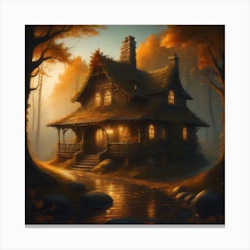 Fall Cottage Canvas Print