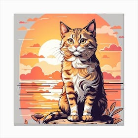 Sunset Cat Canvas Print