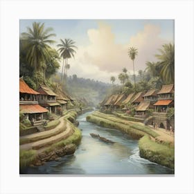 Ubud River Art Print 1 Canvas Print