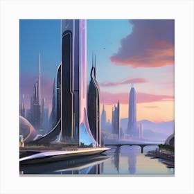 Futuristic Cityscape 15 Canvas Print