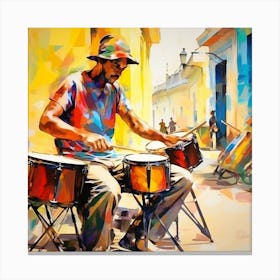 Cuba Drumming 1 Canvas Print