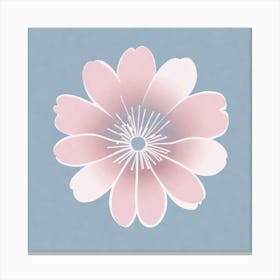 A White And Pink Flower In Minimalist Style Square Composition 265 Canvas Print