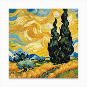 Landscape, Vincent Van Gogh Art Print 6 Canvas Print