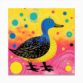 Geometric Colourful Duckling Pattern 1 Canvas Print
