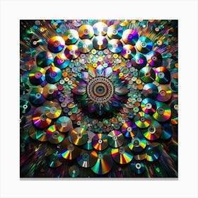 Old School Cd S As Abstract Art Canvas Print