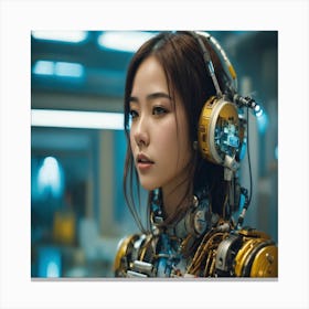 Robot Girl Stock Videos & Royalty-Free Footage Canvas Print