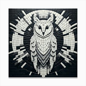 Mosaic white Owl Canvas Print