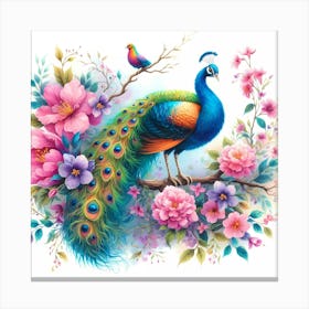 Peacock Painting Canvas Print