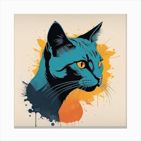 Blue Cat Canvas Print