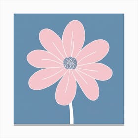 A White And Pink Flower In Minimalist Style Square Composition 245 Canvas Print