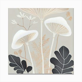 Mushrooms And Leaves Canvas Print