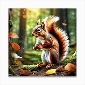 Squirrel In The Forest 352 Canvas Print