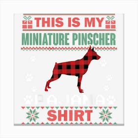 Miniature Pinscher Dog Lover Gifts Dog Pajama Ugly Christmas Canvas Print