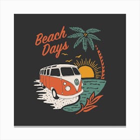 Beach Days camper Canvas Print