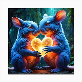 Love Glowing Love Element Animal 25 Canvas Print