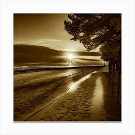 Sunset On The Beach 1026 Canvas Print