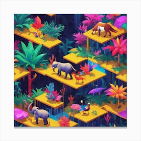 Isometric Jungle Canvas Print