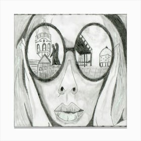 Girl In Glasses Canvas Print