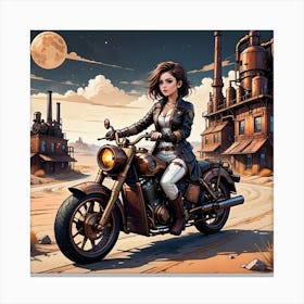 Steampunk Traveling Girl Canvas Print