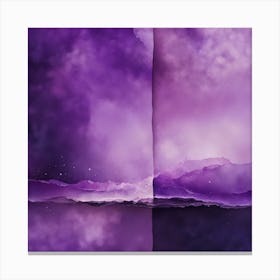Abstract Minimalist Painting That Represents Duality, Mix Between Watercolor And Oil Paint, In Shade (47) Canvas Print