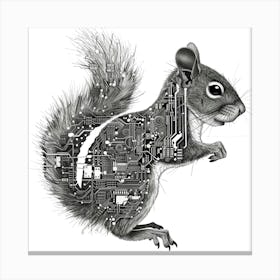 Squirrel Made Of Circuit Board Canvas Print
