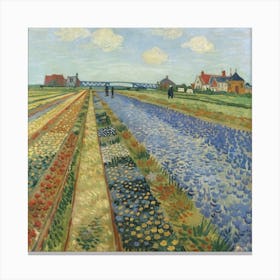 Flower Beds In Holland, Vincent Van Gogh 1 Canvas Print