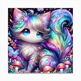 A lover of cute cats in mixed colors Canvas Print