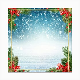 Christmas Background With Frame Canvas Print