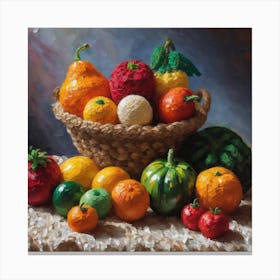 Basket Of Fruits Canvas Print