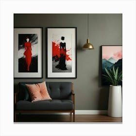 Black And Red Canvas Print