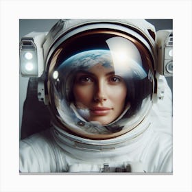 Woman Astronaut In Space Canvas Print