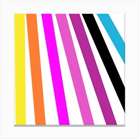 Rainbow Stripes Colorful Multicolor Colorpop Flare Canvas Print