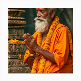 Buddhist Monk Praying 2 Canvas Print