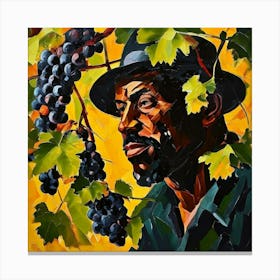 Abstract Oil With Very Small Brushstrokes And Strokes Grapes Wine Winemaking A French Winemaker Canvas Print