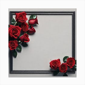 Frame With Roses 24 Canvas Print