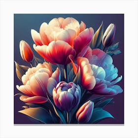 Abstract Tulips Canvas Print