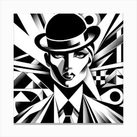 Stylised Female With Bowler Hat Canvas Print