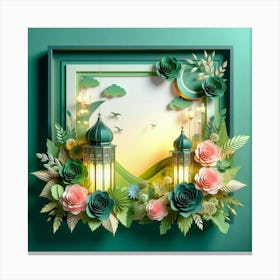 Islamic Ramadan GreetingCard-Islamic-RamadanKareemMubarak-Lantern-Fanous Canvas Print