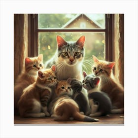 Mother Cat Eyse Canvas Print