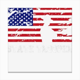 State Trooper Usa Flag Gift Canvas Print