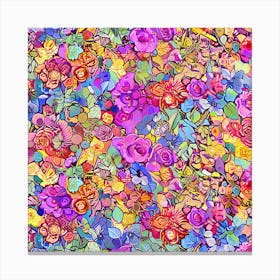 Abstract Floral Pattern Canvas Print