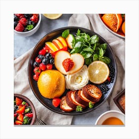 Fresh Fruit In Bowls Canvas Print